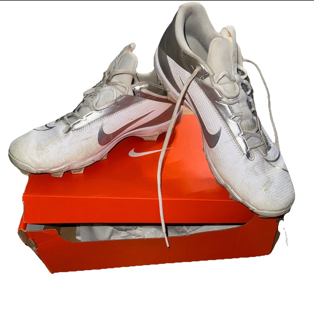 Nike White and Gray Football cleats